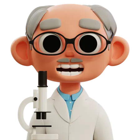 Old Scientist  3D Icon