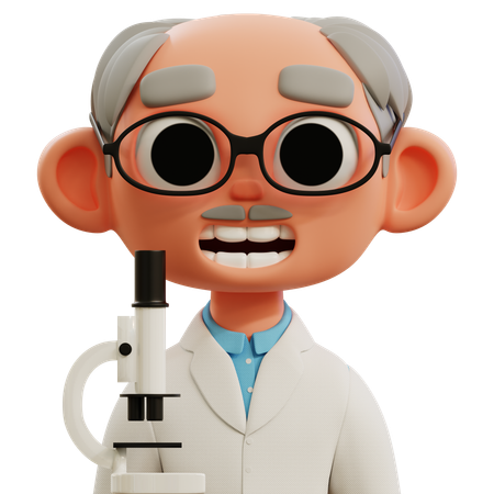 Old Scientist  3D Icon