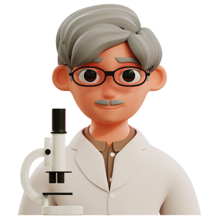 Old Scientist Avatar  3D Icon