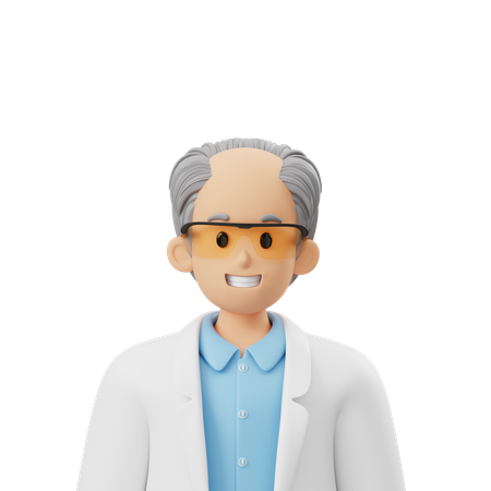 Old Scientist Avatar  3D Icon