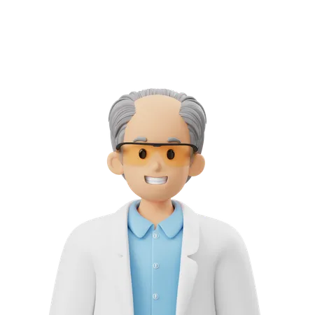 Old Scientist Avatar  3D Icon