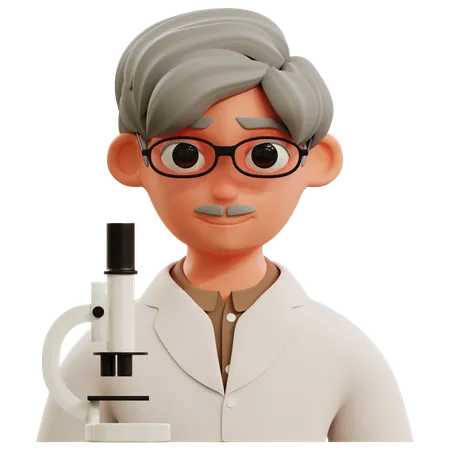 Old Scientist Avatar  3D Icon