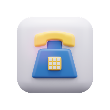 Old Telephone  3D Icon