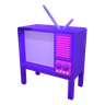 3d old television logo