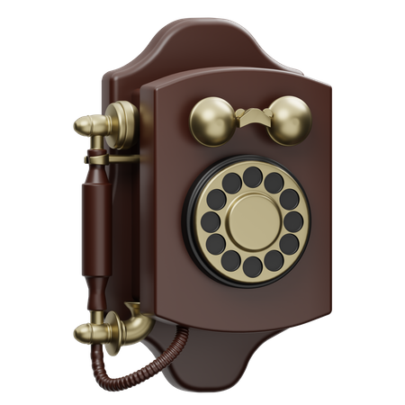 Old Wall Phone  3D Icon