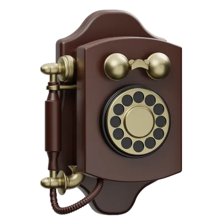 Old Wall Phone  3D Icon