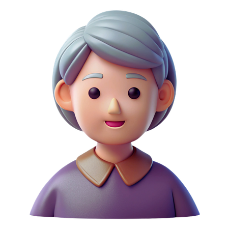 Old Woman Avatar  3D Icon