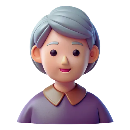 Old Woman Avatar  3D Icon