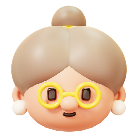 Old Woman Head  3D Icon