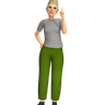 3d old woman