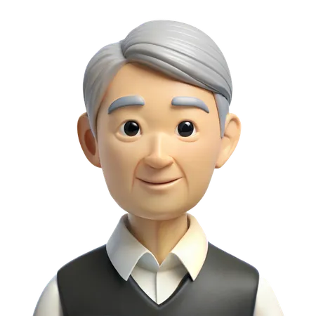 Older Man Avatar  3D Icon