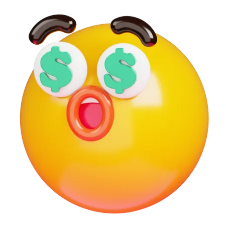 Emoji de olhos de dinheiro  3D Icon