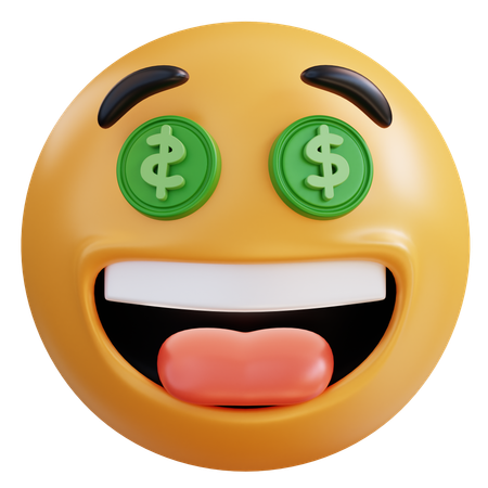 Emoji de olhos de dinheiro  3D Icon