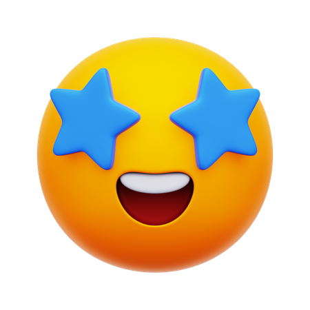 Emoji de olhos de estrela  3D Icon