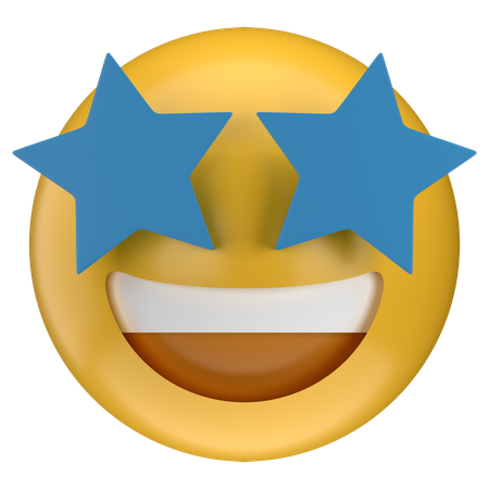 Emoji de olhos de estrela  3D Icon