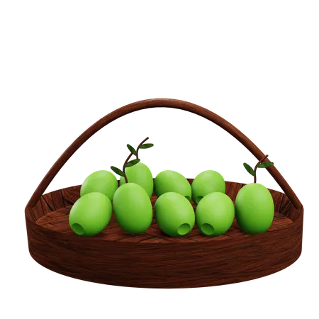 Olive Basket  3D Icon