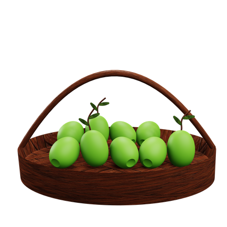 Olive Basket  3D Icon