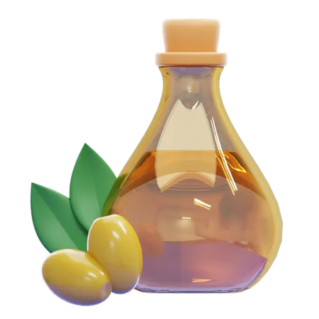 Olive Oil  3D Illustration