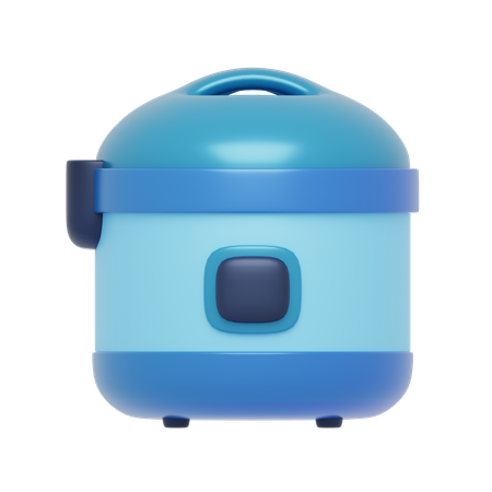 Olla arrocera azul  3D Icon