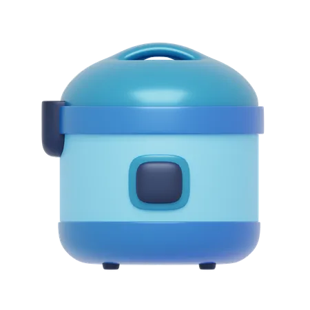 Olla arrocera azul  3D Icon