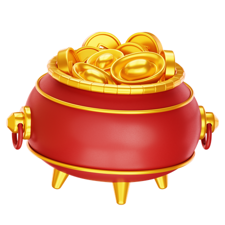 Olla de moneda de oro  3D Icon