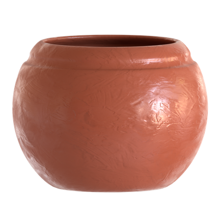 Olla de barro artistica  3D Icon