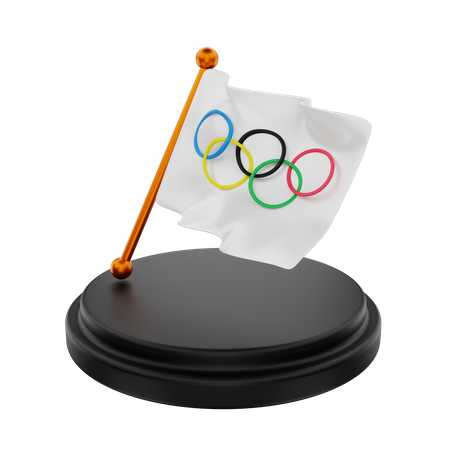 Olympic Flag 3D Illustration