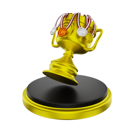 Olympic Trophy And Medals  3D Illustration