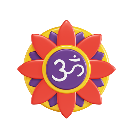 Om Flower  3D Icon