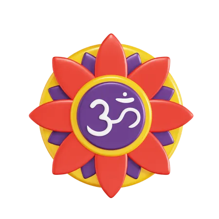 Om Flower  3D Icon