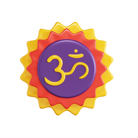 Om Flower  3D Icon