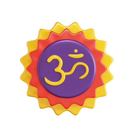 Om Flower  3D Icon