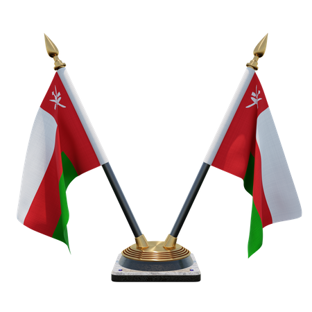 Support de drapeau de bureau double oman  3D Flag