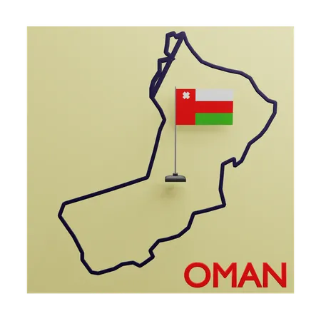 Oman map  3D Icon