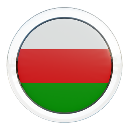 Oman Round Flag  3D Icon