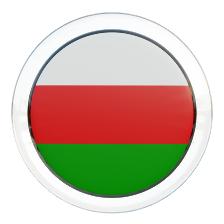Oman Round Flag  3D Icon