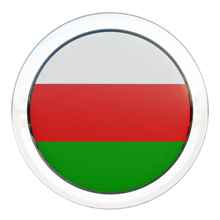 Oman Round Flag  3D Icon