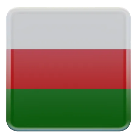 Oman Square Flag  3D Icon