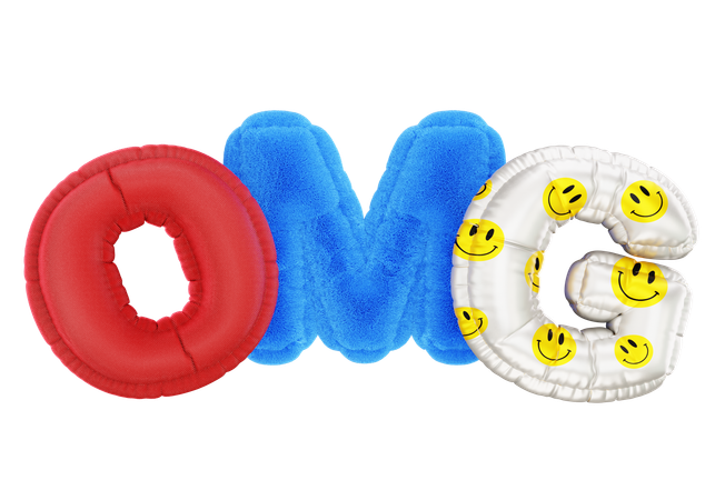 OMG Balloon Text  3D Icon