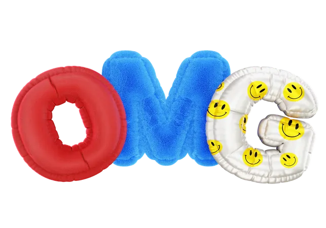 OMG Balloon Text  3D Icon
