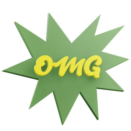 3 D Omg Sticker Text With Transparent Background 3D Icon