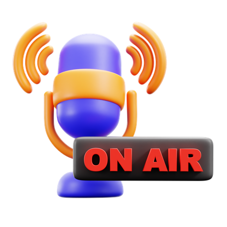 On Air Braodcasting  3D Icon