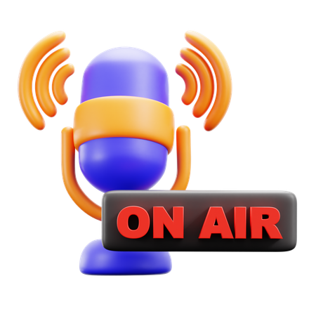 On Air Braodcasting  3D Icon