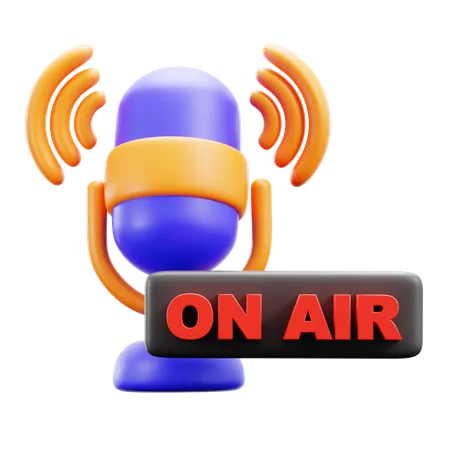 On Air Braodcasting  3D Icon