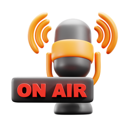 On Air Braodcasting  3D Icon