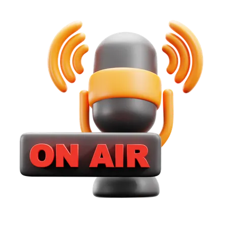 On Air Braodcasting  3D Icon