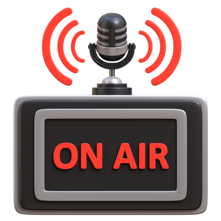 On Air Live Podcast  3D Icon