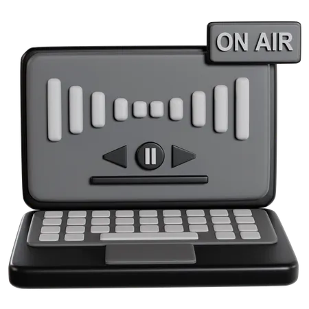 On Air Podcast Laptop Setup  3D Icon