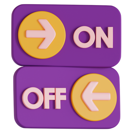 On And Off  3D Illustration