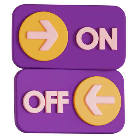 On And Off  3D Illustration